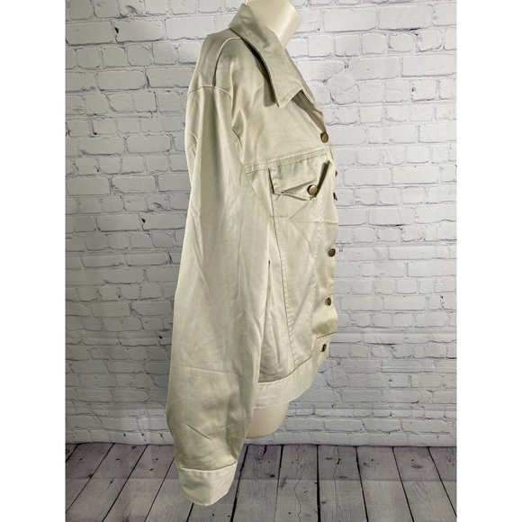 VTG Cleveland Street Beige Collared Button Up Jacket Women’s Size 18 - Picture 2 of 7